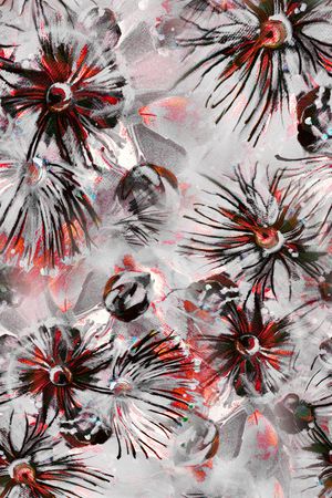 线条花卉印花华亿平台图片