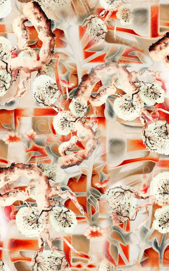 水彩花卉印花华亿平台图片