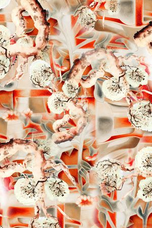 水彩花卉印花华亿平台图片