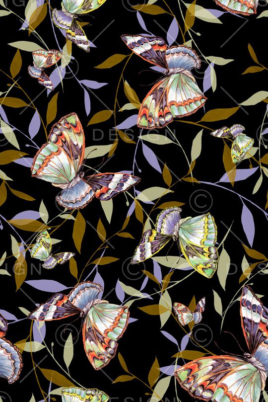 蝴蝶印花华亿平台图片