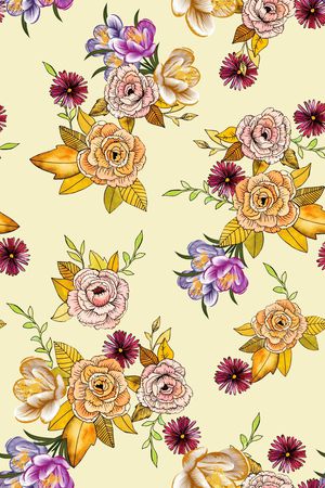 彩底花卉印花华亿平台图片