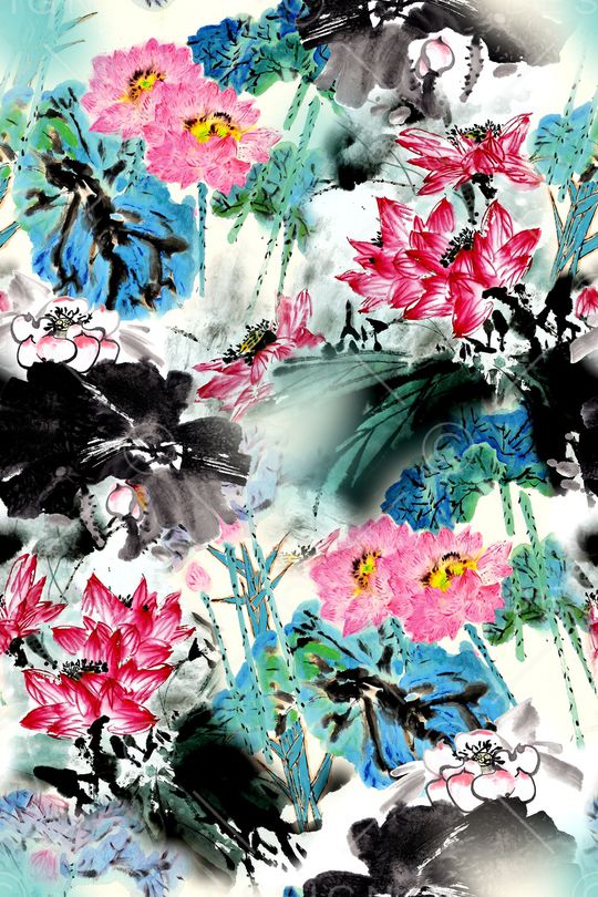 花卉印花华亿平台图片