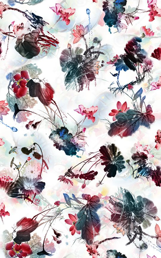 水墨风印花华亿平台图片