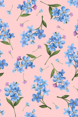 水彩花卉印花华亿平台图片