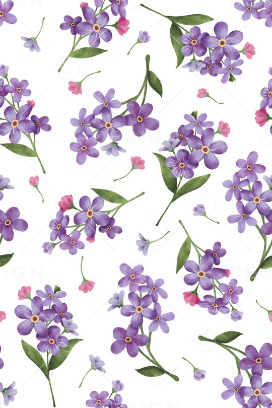 水彩花卉印花华亿平台图片