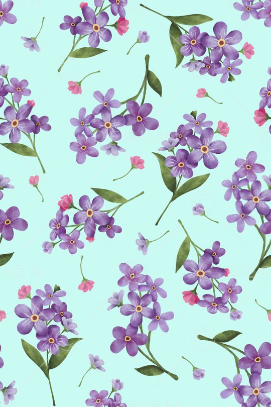 水彩花卉印花华亿平台图片