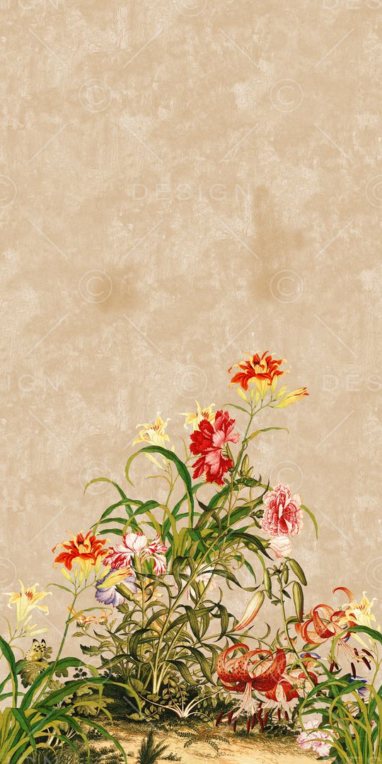 水彩花卉印花华亿平台图片