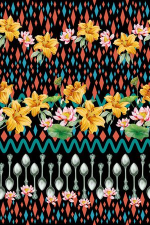 花卉印花华亿平台图片