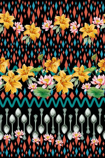 花卉印花华亿平台图片