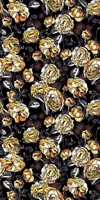 手绘花卉印花华亿平台图片