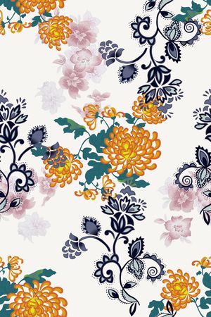 菊花印花华亿平台图片