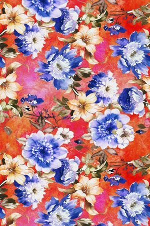 彩底花卉印花华亿平台图片