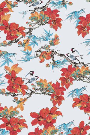 动物花卉印花华亿平台图片