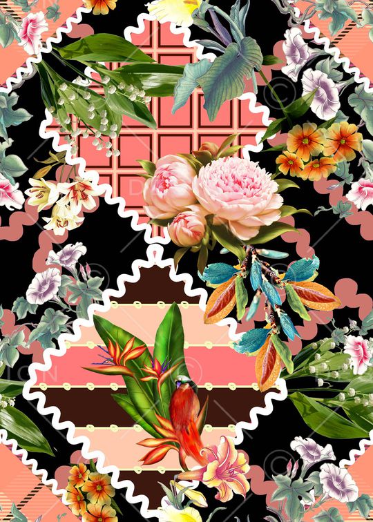 花卉印花华亿平台图片