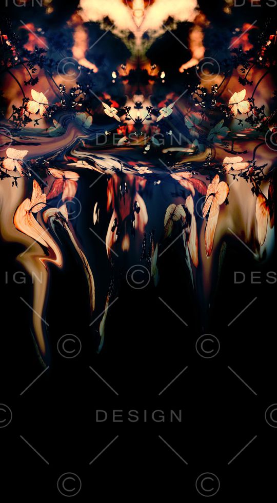 抽象花卉印花华亿平台图片