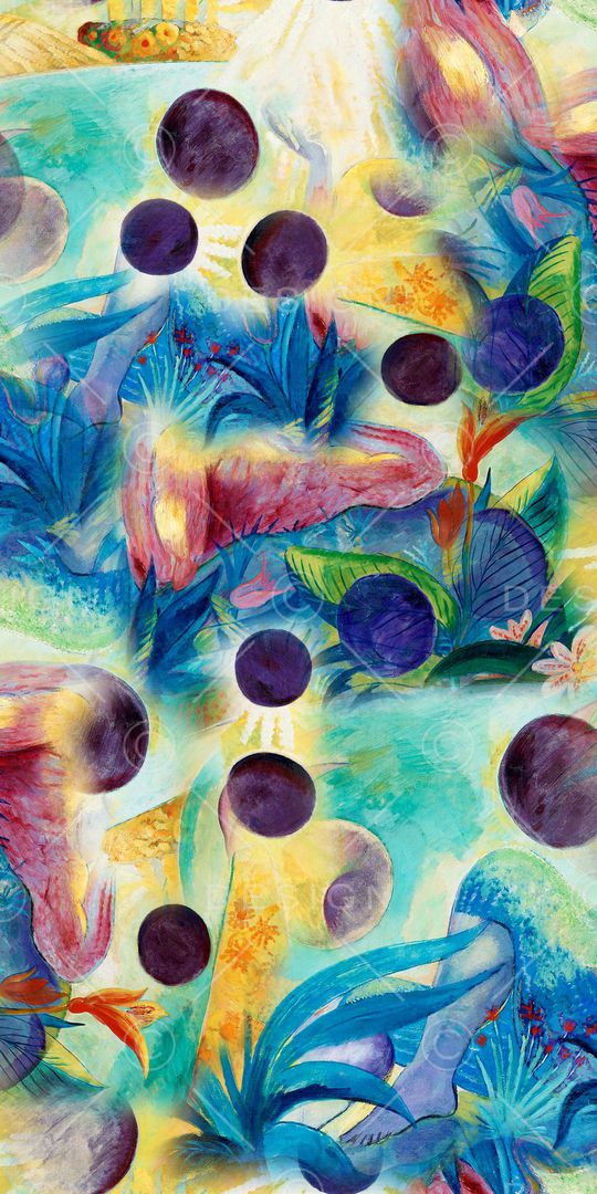 抽象花卉印花华亿平台图片