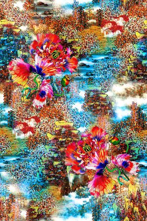 花卉印花华亿平台图片