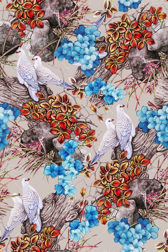 花卉印花华亿平台图片