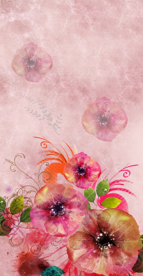 水彩花卉印花华亿平台图片