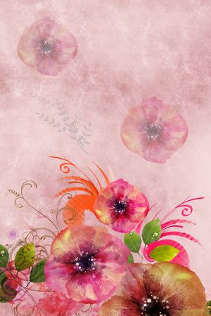 水彩花卉印花华亿平台图片