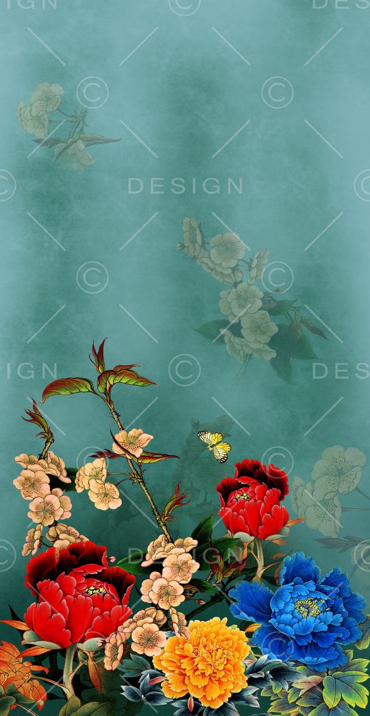 牡丹印花华亿平台图片