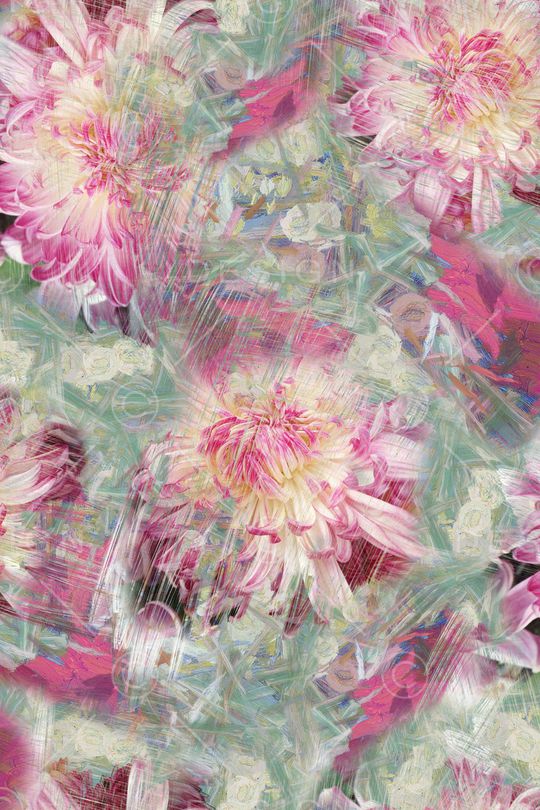 抽象花卉印花华亿平台图片