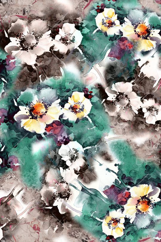 抽象花卉印花华亿平台图片