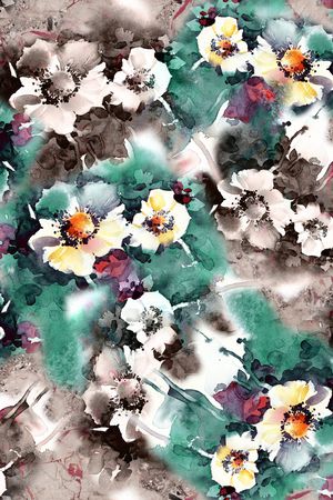 抽象花卉印花华亿平台图片