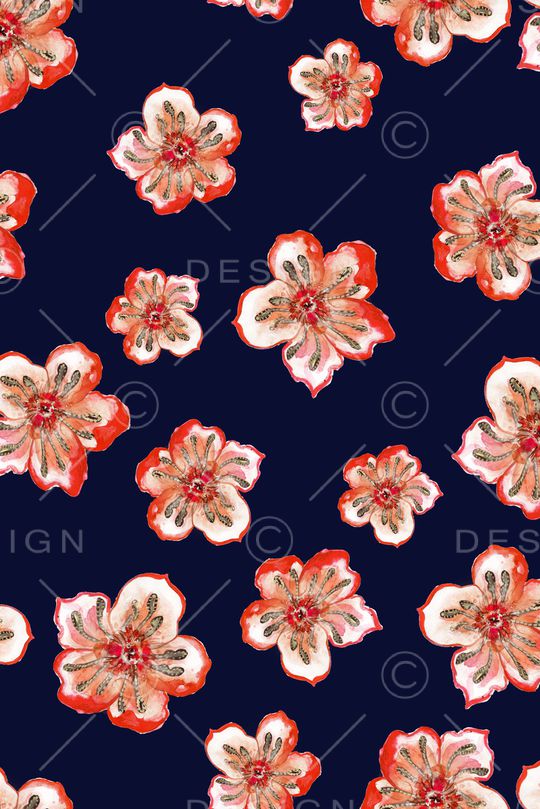 彩底花卉印花华亿平台图片