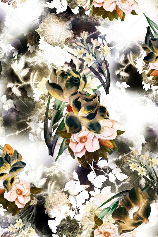 朦胧花卉印花华亿平台图片