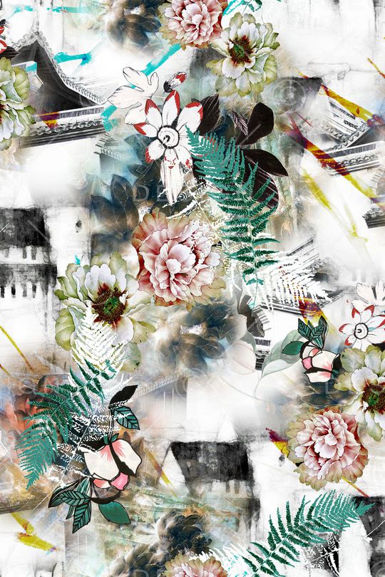 黑白华亿平台印花华亿平台图片