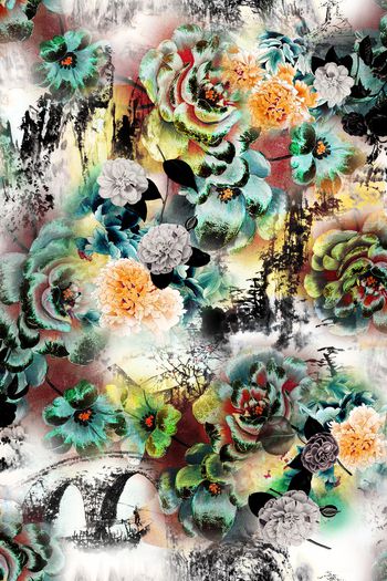 花卉印花华亿平台图片