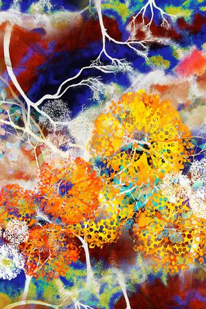 抽象花卉印花华亿平台图片