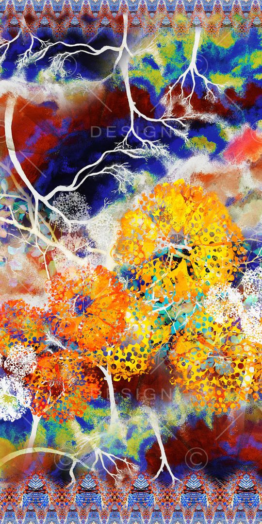 抽象花卉印花华亿平台图片