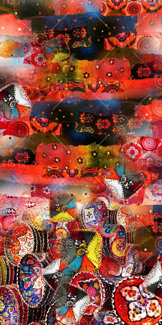 抽象花卉印花华亿平台图片