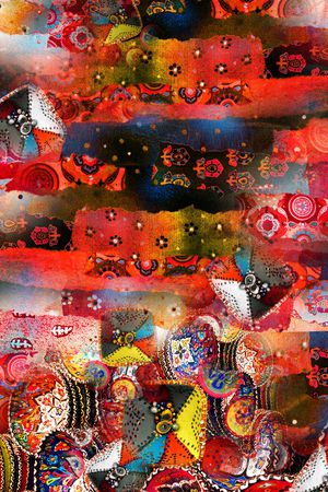 抽象花卉印花华亿平台图片