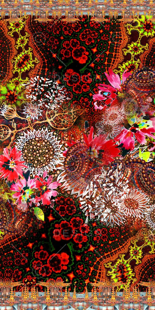 抽象花卉印花华亿平台图片