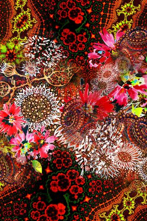 抽象花卉印花华亿平台图片