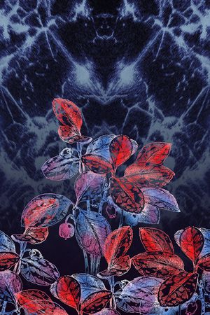 水墨肌理花卉印花华亿平台图片