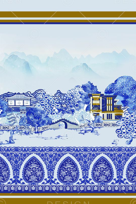 风景定位印花华亿平台图片