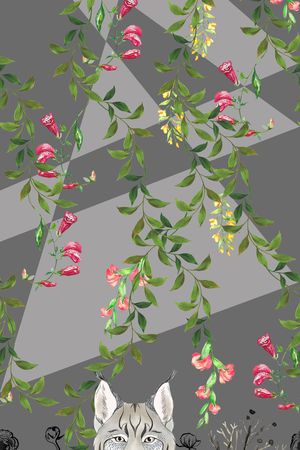 手绘花卉印花华亿平台图片