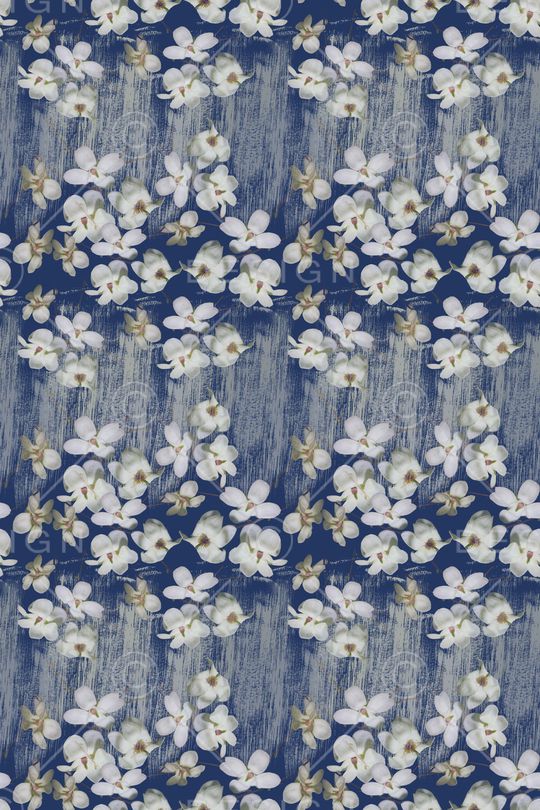 玉兰花印花华亿平台图片