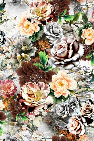 民族花卉印花华亿平台图片