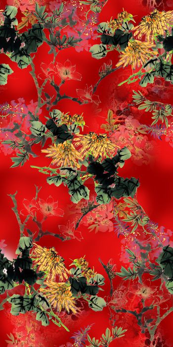 花卉印花华亿平台图片