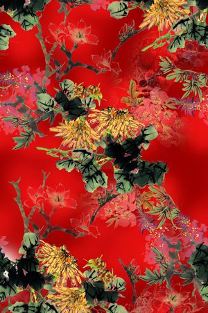 花卉印花华亿平台图片