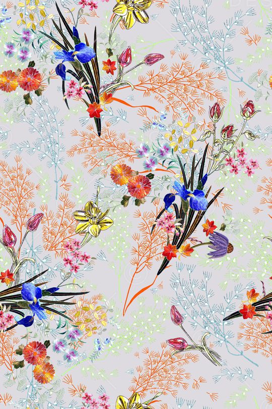 花卉印花华亿平台图片