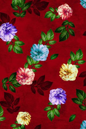 水彩花卉印花华亿平台图片