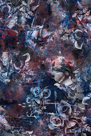 抽象花卉印花华亿平台图片