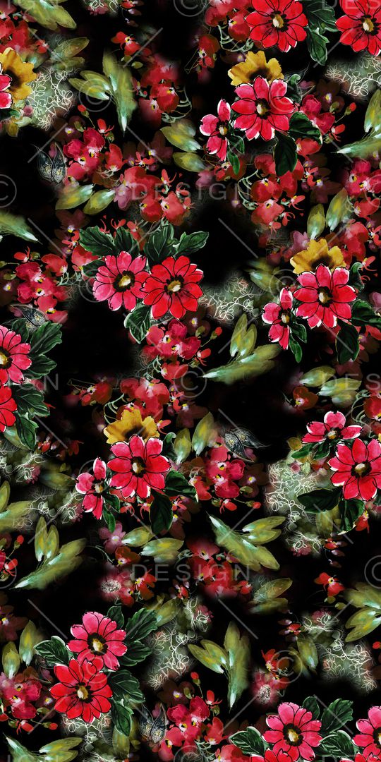 抽象花卉印花华亿平台图片