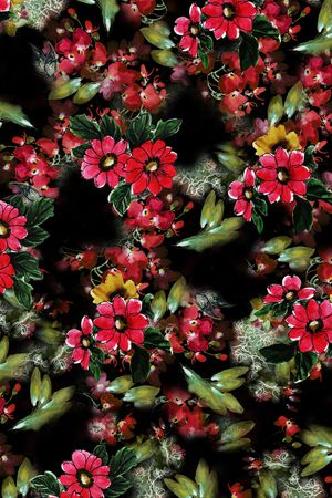 抽象花卉印花华亿平台图片